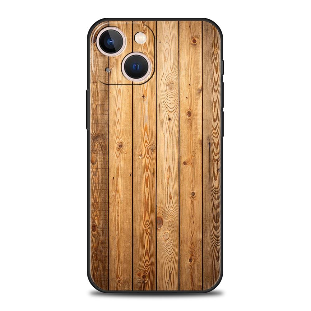Luxury Vintage Wood Grain Pattern Phone Case Cover for iPhone 17 16 15 14 13 12 11 Pro Max 17 Air Plus Shockproof Soft TPU Shell