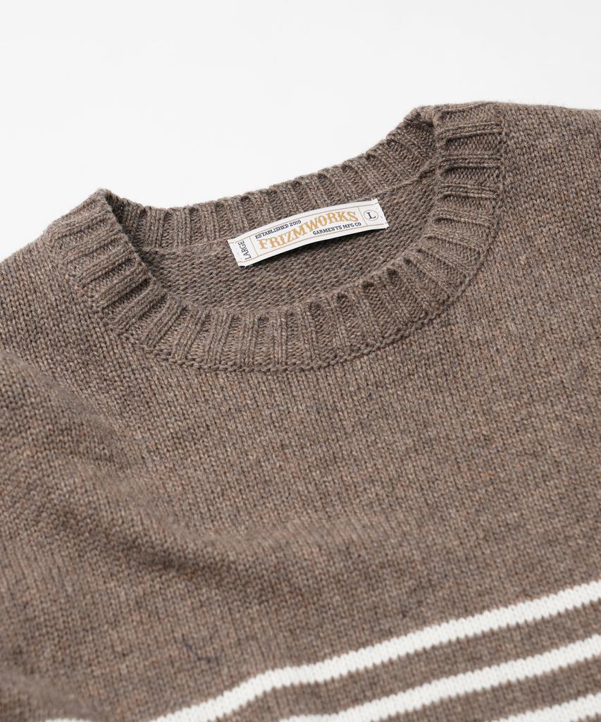 FRIZMWORKS Wool Stripe Relax Knit _ Beige