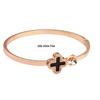 Korean Four-Leaf Clover Eco-Friendly Rose Gold Bracelet - Versatile, Popular Open Bangle