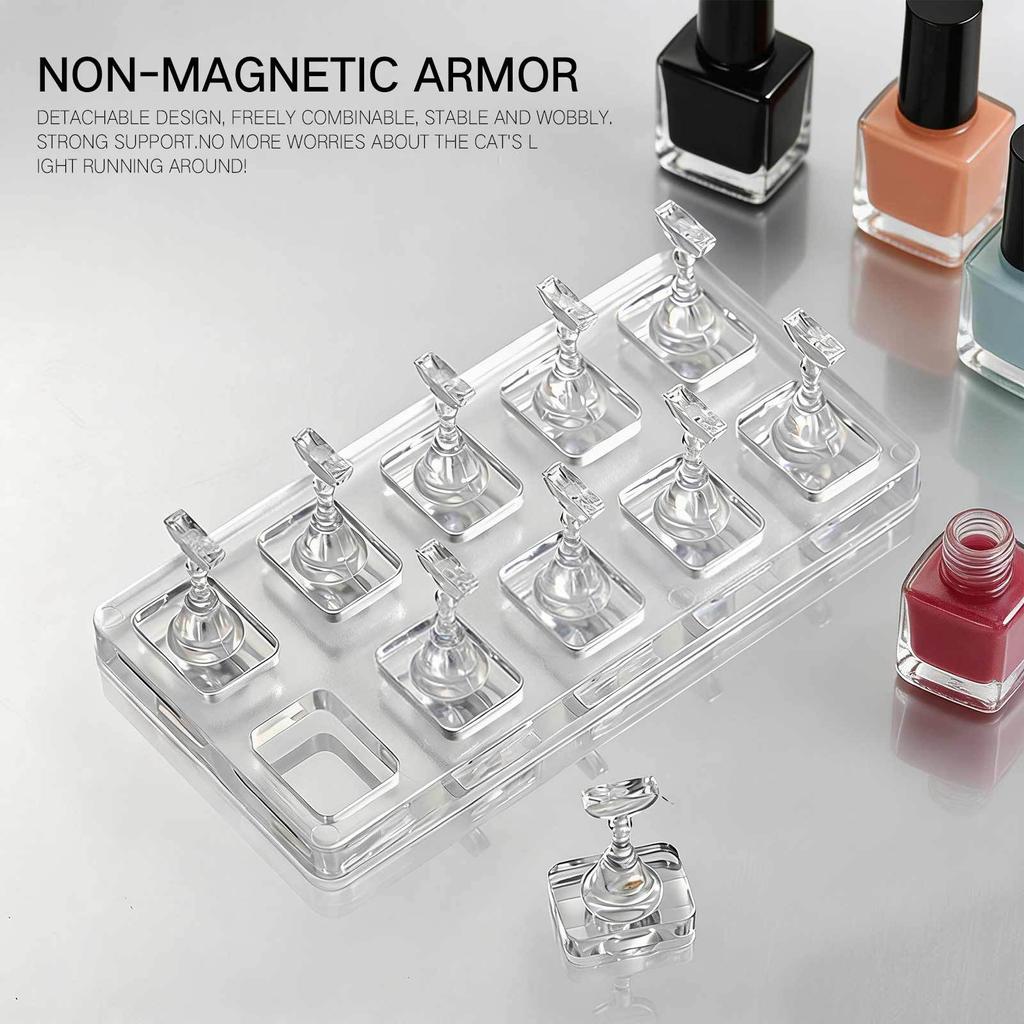 Clear Nail Display Tray 5/10 Slots Scratch Resistant Surfaces Optimal For Nail Salon Demonstration And Photography