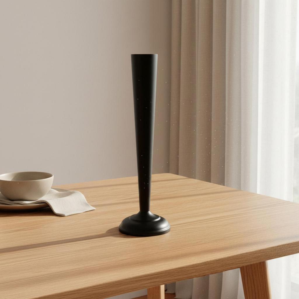 Black Metal Vase Minimalist Design Tall up to Date Style Home Decor for Hotel,