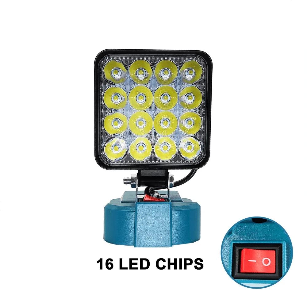Wireless LED Work Light Portable Jobsite Light Spotlight Lamp Flood Light Flashlight Fit Makita 18v Battery (No Battery)