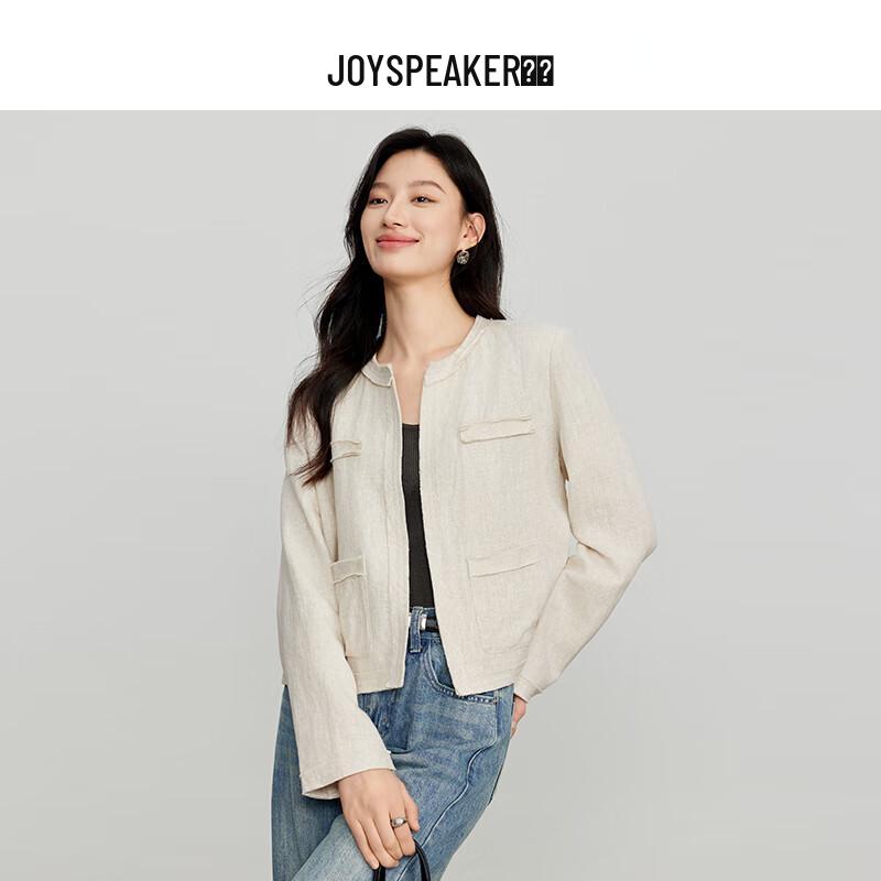 

JOY SPEAKER Women s Petite Linen Blend Spring Jacket L