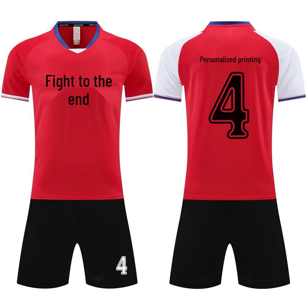 Maillot d'entraînement de football à manches courtes et séchage rapide pour hommes, étudiants et enfants