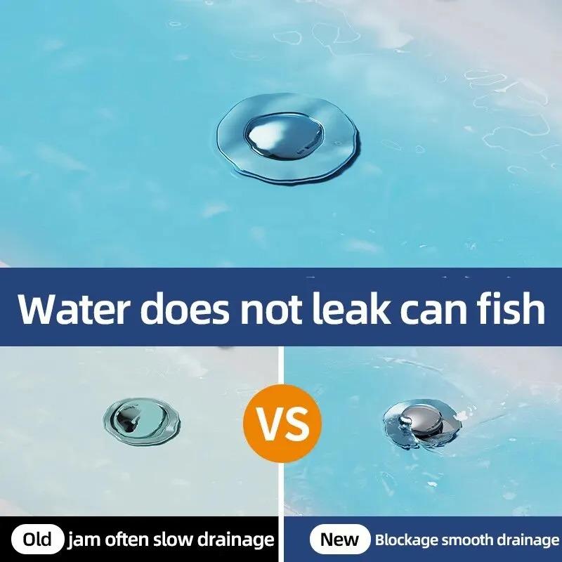 1PCS Washbasin Leak Plug Stainless Steel Odor Proof Bouncing Core Press Type Sink Drain Universal Accessory for Washbasin Bathtub Press Filter
