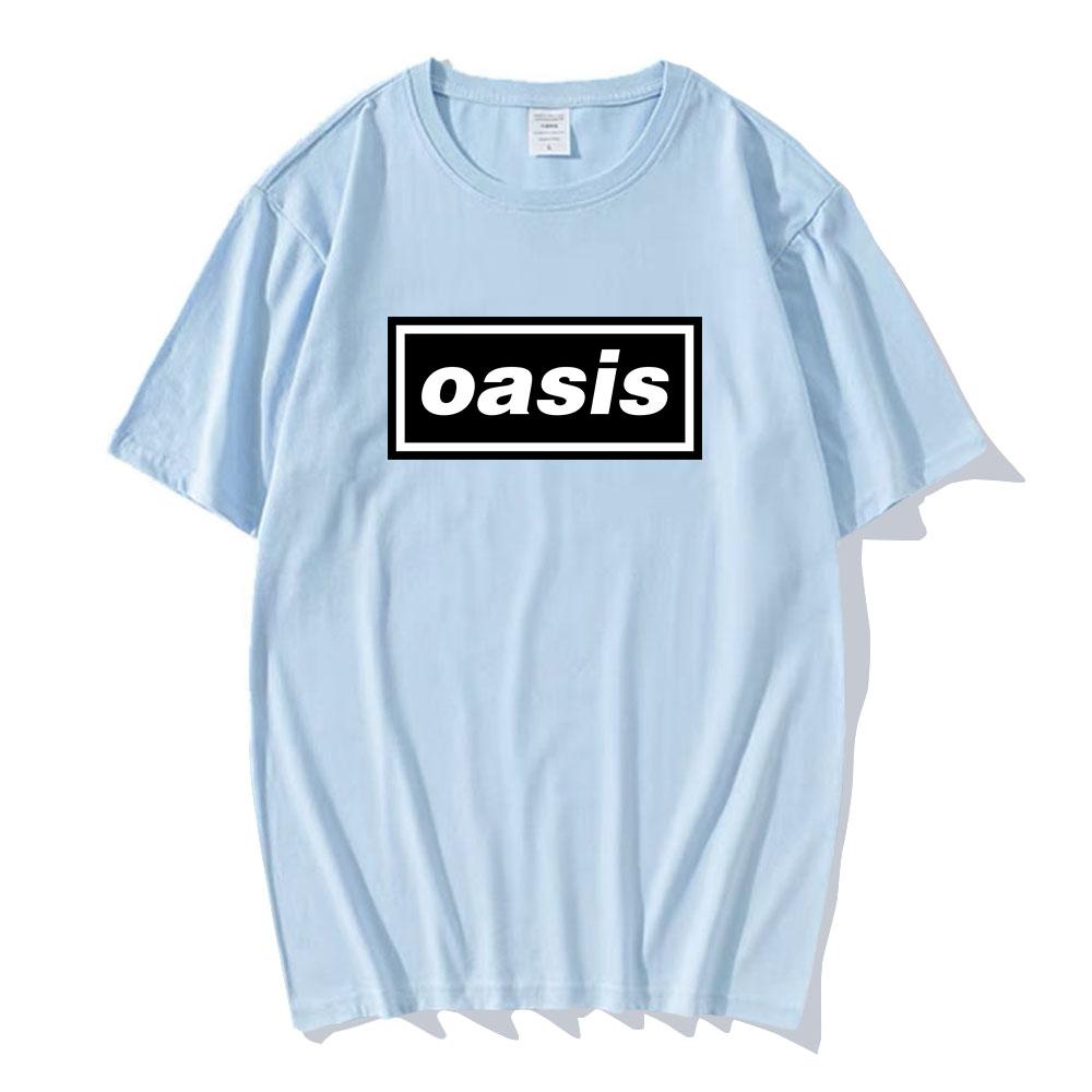 Hip Hop Streetwear Live'25 Oasis-s Band Tshirts Round Neck Cotton Unisex Tee-shirt Summer Casual Graphic Printing T-shirt Male