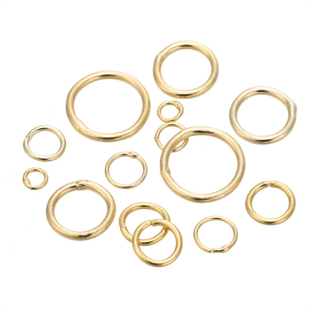 20/50pcs/lot 14K 18K Gold Plated Split Rings Connecting Ring Brass Close Jump Rings Accessories For Jewelry DIY Jewelry Material