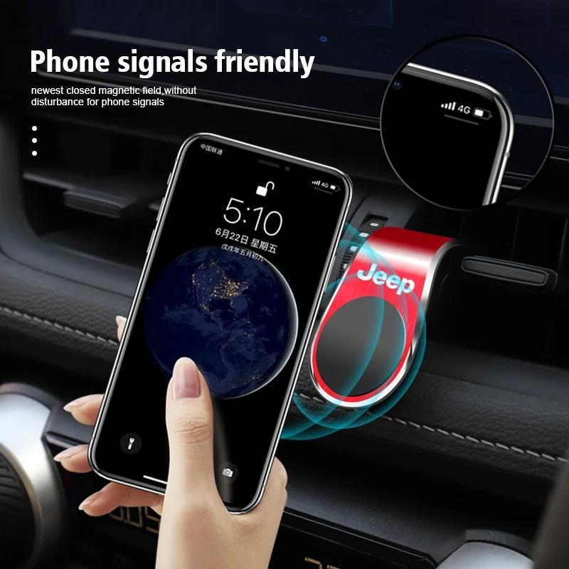 For Jeep Renegade Grand Cherokee Patriot Wrangler Magnetic Metal Car Phone Holder Air Vent Mount Auto Interior Accessories ALN1