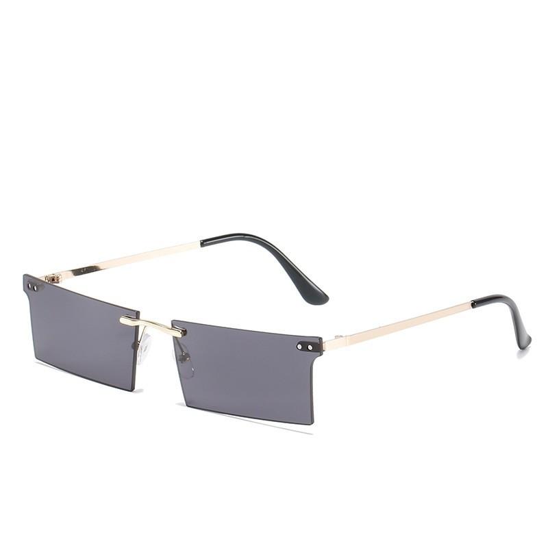 Square Sunglasses, Personalized Rimless Rice-Ordered Square Glasses, Street Photography Marine Sunglasses For Women