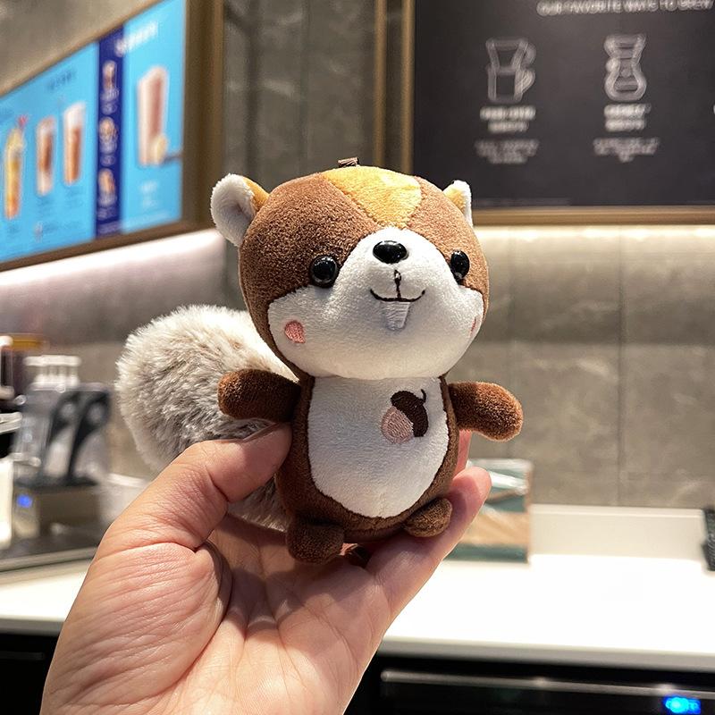 

11Cm Squirrel Plush Toys Multicolor Simulation Animal Doll Keychain Stuffed Soft KeyBag Pendant Home Decorative Children Girl 11cm