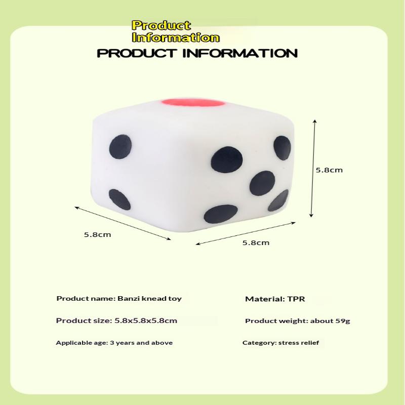 Dice Kawaii Soft Slow Rising Large 6-Sided Dice With Dots Stress Relief Kids Toys Collection Decorative Props