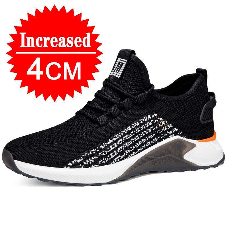 Fashion New Men's Casual Shoes Summer Simple Black White Sneakers Fashion Breathable Sneakers 6/8/10cm Invisible Height Increasing Shoes