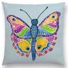 Watercolor Butterfly Flowers Sofa Throw Pillow Case Colourful Dream Fantasy Inflorescence Flamingo Cushion Cover
