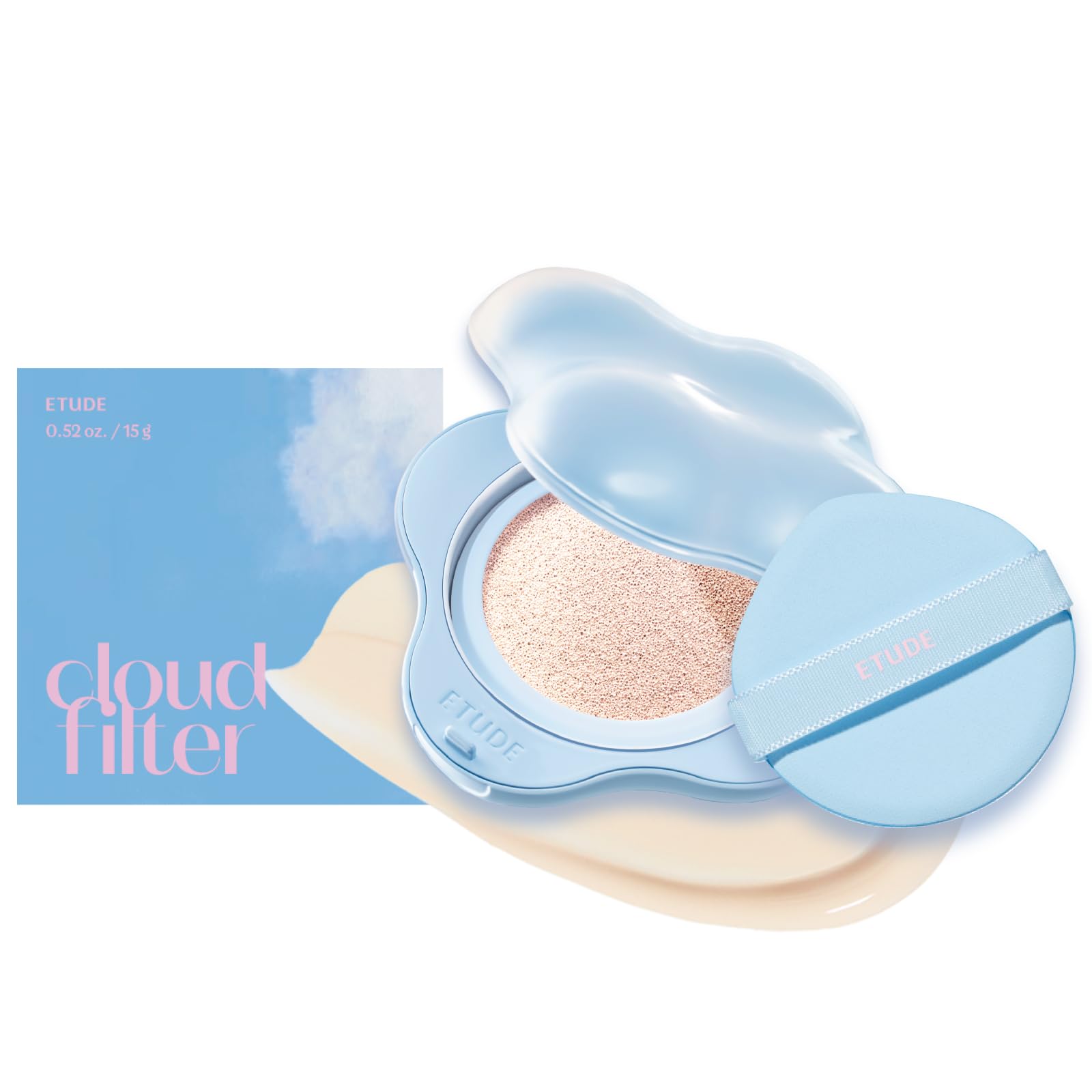 

ETUDE Кушон Cloud Filter 15г SPF42 Кушон-основа Контроль цвета кожи Китс Полупрозрачный Легкий Для кожи [Официальный Etude] (x1) PA+++ Полусияющий