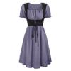 New Gothic Prom Dress For Women Halloween Cocktail Party Dresses Retro Short Sleeve Ball Gown