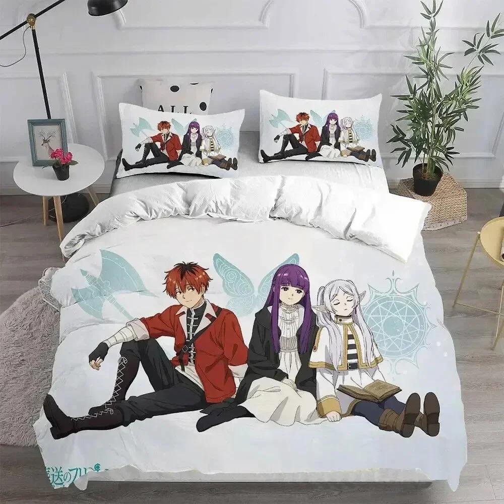 3D Print Anime Frieren Wiki Printed Bed Set Duvet Cover Pillowcase Bedding Set Bed Linen Sheet Quilt Cover Full Queen King Size