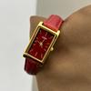 Fashion Trend Ankola Red Belt Watch Niche High-End Red Quartz Women'S Watch Retro Simple Watch