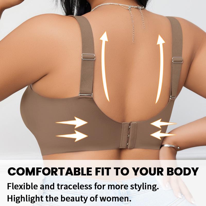 Plus Size Women's Seamless Breathable Push-Up Sports Bra with Supportive Beautiful Back Design