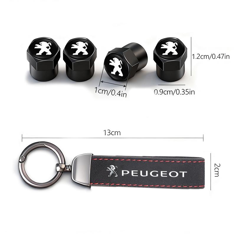 Peugeot Car Tire Wheel Valve Caps Cover Car Key Chain Ring Keychain For Peugeot 408 308 5008 Landtrek 208 3008 2008 Rifter 508