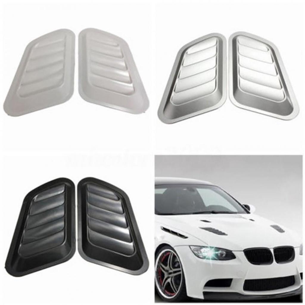 Universal Carbon Fiber Look Hood Vent / Air Intake Scoop - Decorative Bonnet Cover