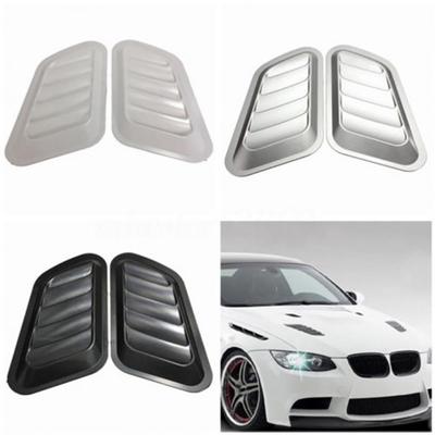 1 par de carro decorativo fluxo de ar entrada colher turbo capô ventilação capa fender