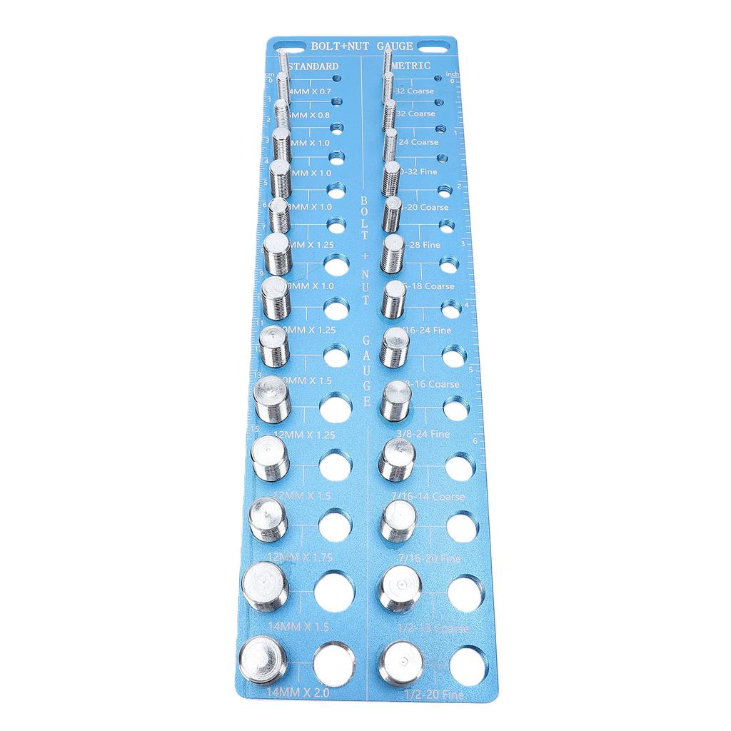 28 Piece Thread Checker Nut and Bolt Measuring Tool with 28 Standard Metric Sizes High Strength Aluminum Alloy for