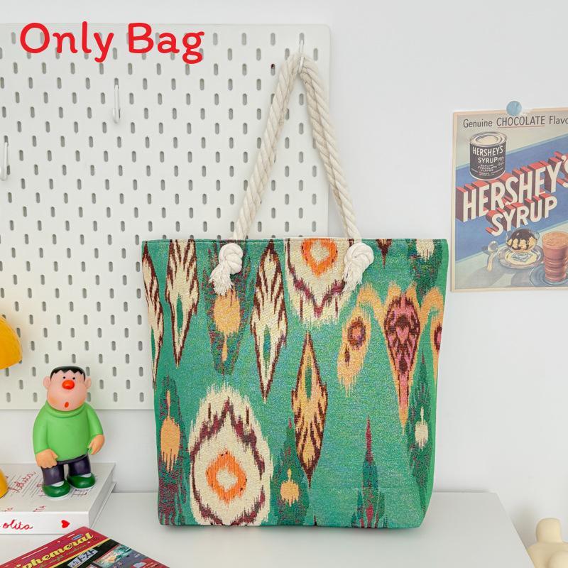 Mandala Canvas Shoulder Bag With Embroidery For Daily Use