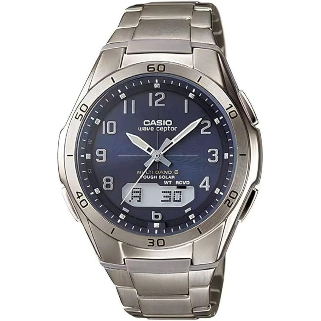 CASIO Wave Ceptor WVA-M640TD-2AJF - Титановый браслет, Радиоуправляемые часы Multi-Band 6, Питание от Tough Solar