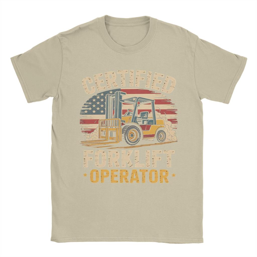 Unisex Women Graphic Printing Forklift Certified Funny Forklift Driver Operator T Shirt Tee 100 Cotton Tshirts Clothing
