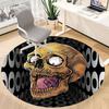 1pc Skull Artwork Chair Carpet for Office, Round Non Slip Durable Large Size Office Carpet, Suitable for Office