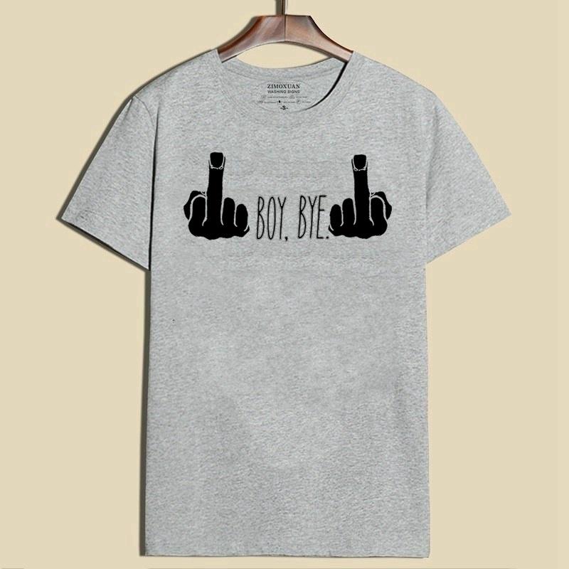 ZIMOXUAN Modă de vară Tricou cu imprimeu "BOY.BYE" Femei Tricou Harajuku Bumbac Topuri casual