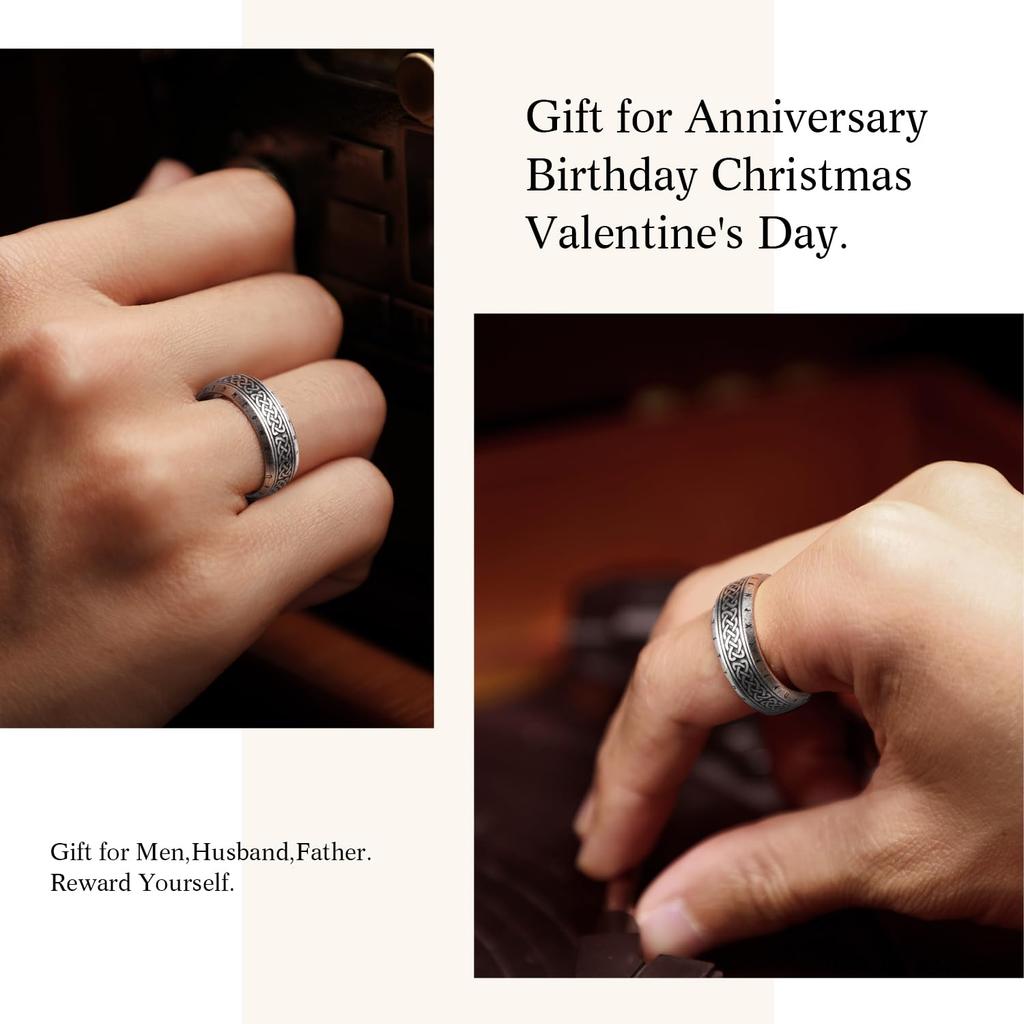 Modne 8mm Wikingowskie Pierścienie ze Stali Nierdzewnej Celtycki Smok dla Mężczyzn Kobiet Wikingowski Pierścień Nieskończoności Przeplatany Krzyż Obrączka Biżuteria