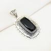 Czarny Spinel Wisiorek, 925 Solidny Srebrny Wisiorek Ręcznie Robiona Biżuteria z Kamieniami Szlachetnymi, Prezenty Dla Żony Zupełnie Nowy Wisiorek