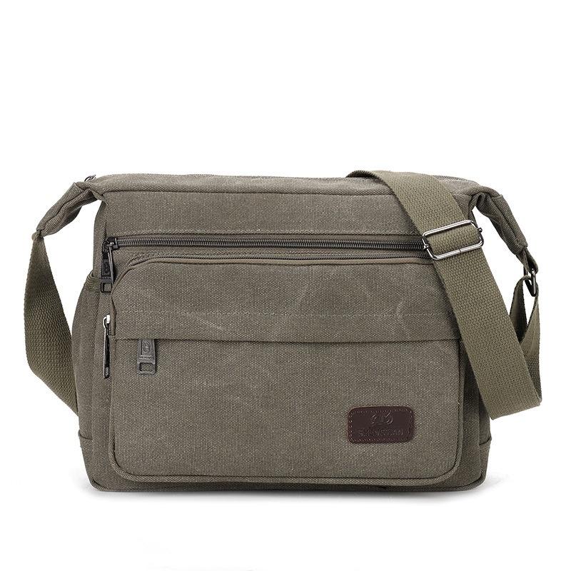 Large Capacity Canvas Shoulder Bag For Men Street Style Durable Material Travel Companion