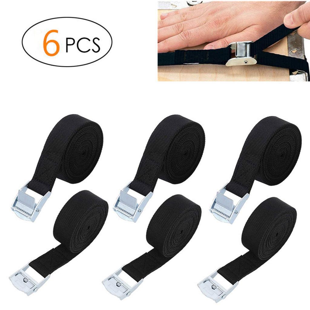Tie Down Straps Nylon Lashing Strap Car Roof Rack Straps for Cargo Lashing Heavy Duty Fastening Securing Straps with Zinc Alloy Buckles 6 Pack