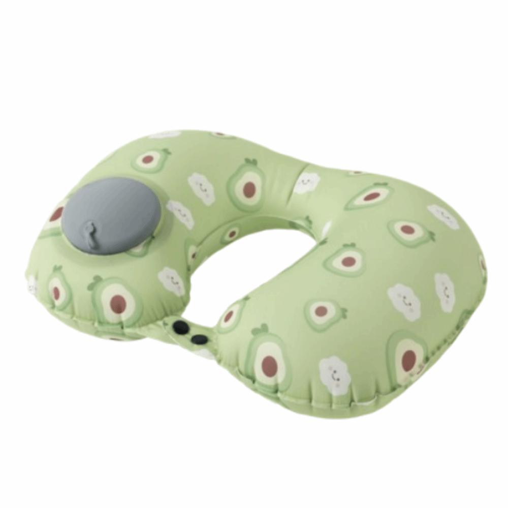

Inflatable U-Shape Neck Pillow Cartoon Neck Guard Pillow Neck Support Cushion Men Women зелёный