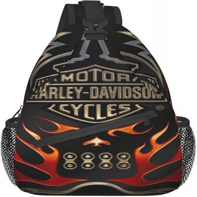 AU1772 Harley Davidson Sling Bag Backpack Shoulder Crossbody Bag Chest Bags Hiking Casual Daypack for Men Women