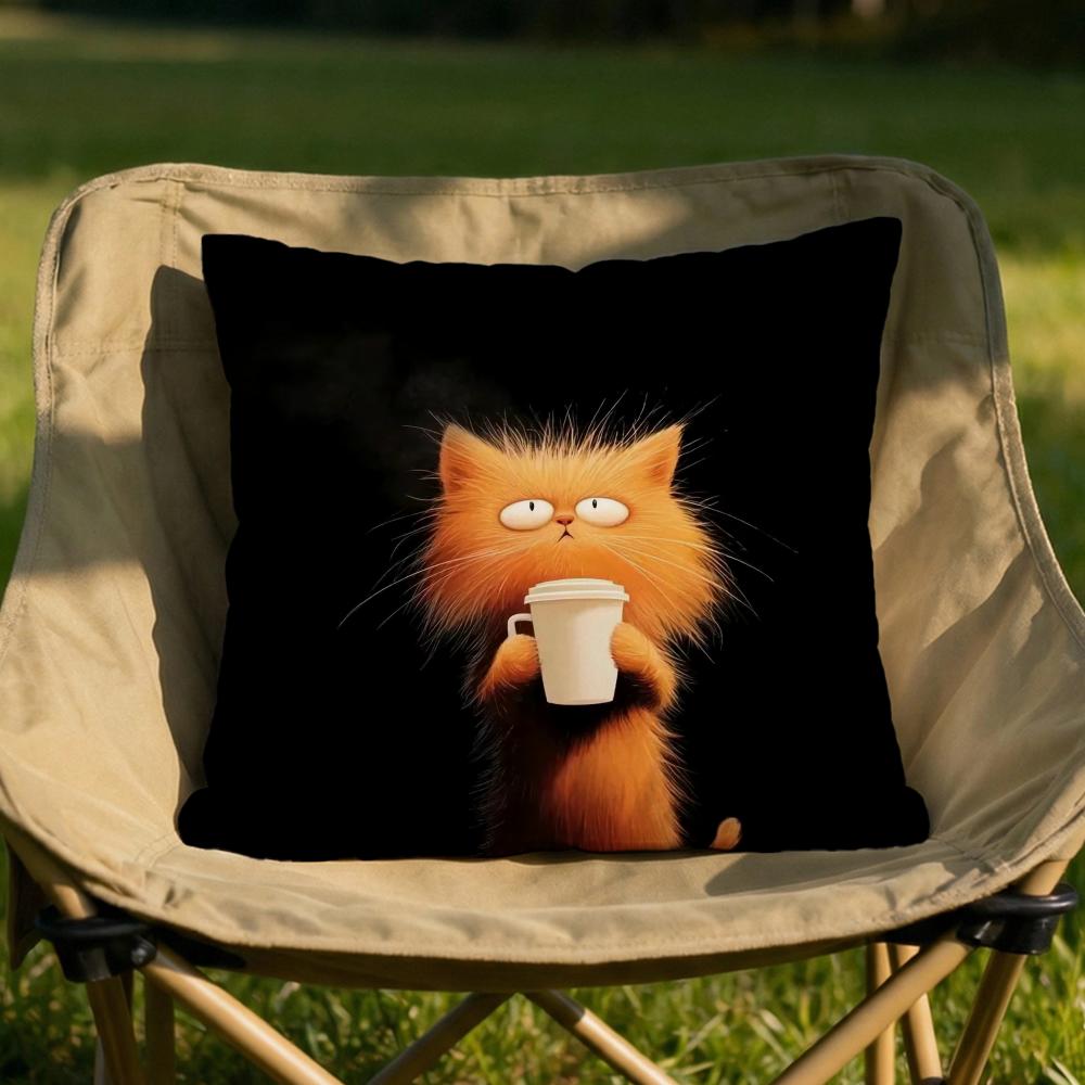Modern cat Cushion Cover Soft Reversible  Durable Pillow Cover  MultiScene Use for Home  Car Daily Comfort