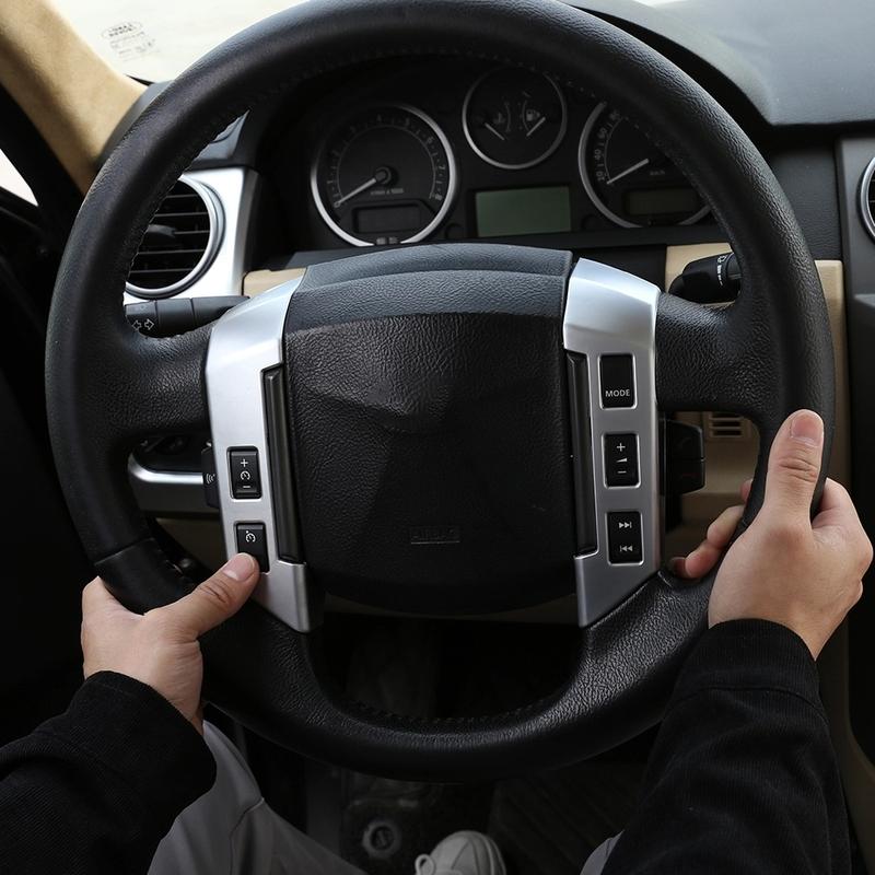 For Land Rover Discovery 3 LR3 04-09, Freelander 2 07-12, RR Sport 2005-09 Car Steering Wheel Button Cover Sticker Accessories