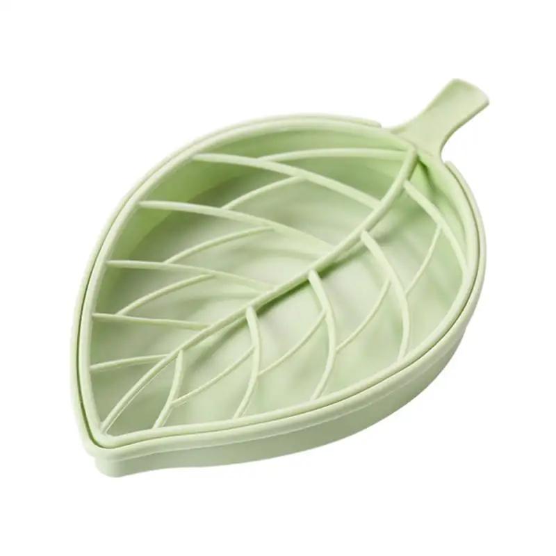 Creative Leaf Soap Holder with 3 Colors, Anti Slip Soap Box, Toilet Shower Tray, Drainage Rack, Bathroom Small Tools