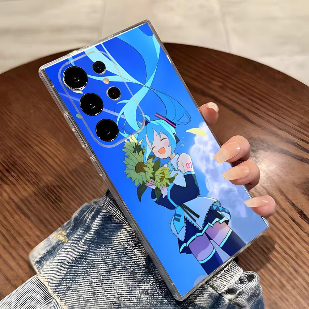 Cute Anime Girl Phone Case For Samsung S26 S25 S24 Ultra S23 Fe S22 S20 S21 Plus Plus 5G Fe Transparent Cover