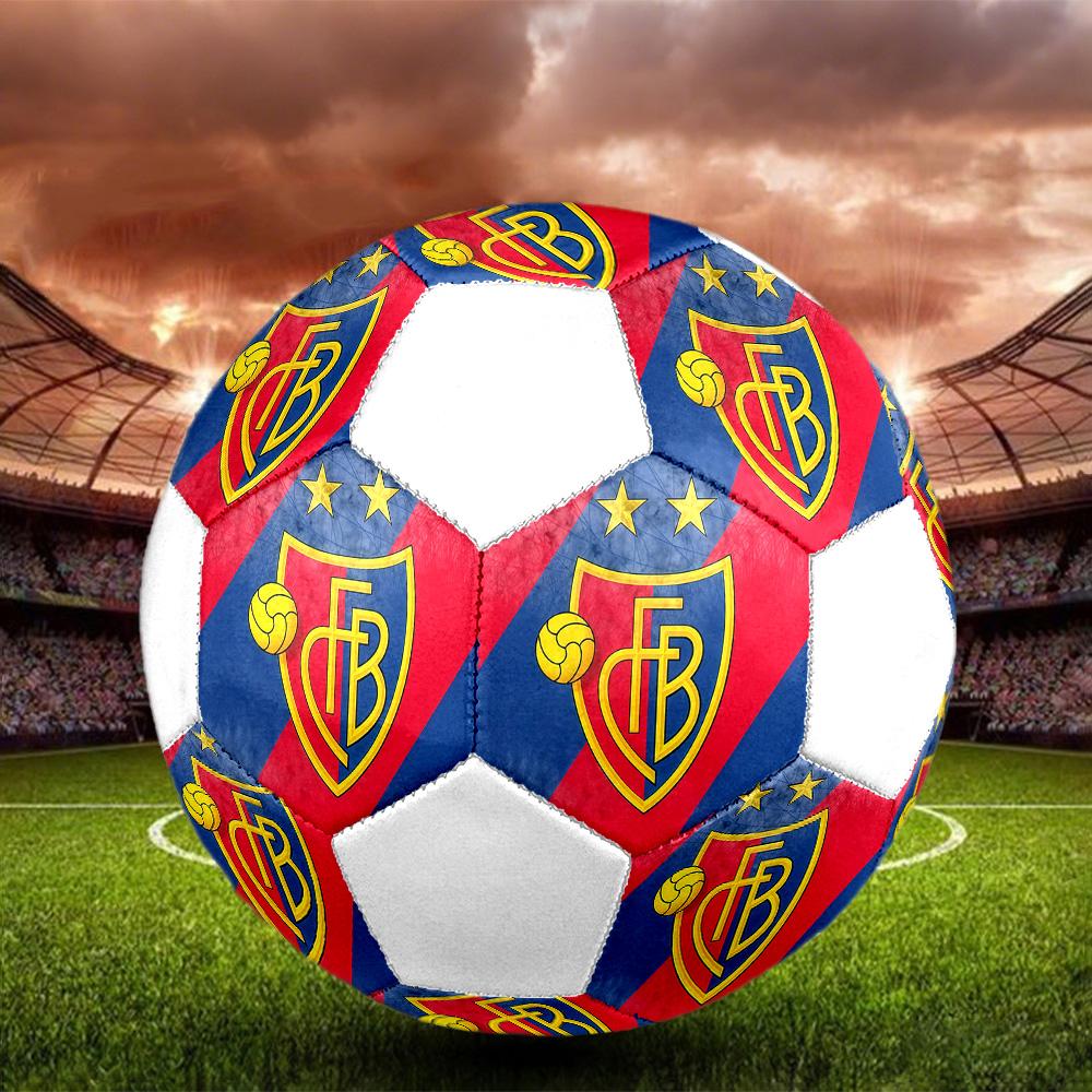 1PC FC Basel Team Size 5 Soccer Ball PrahaIndoor Soccer Ball Colorful All Ages Machine Stitched PVC Competition Ready Durable High-Bounce