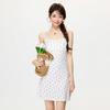 Pure Desire Wind White Floral Lace Edge Splicing Suspender Dress Women's 2026 Spring and Summer Medium and Long Waist Skirt
