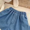Korean Girls Solid Lace Trim Denim Shorts Baby Fashion Soft Jean Pants