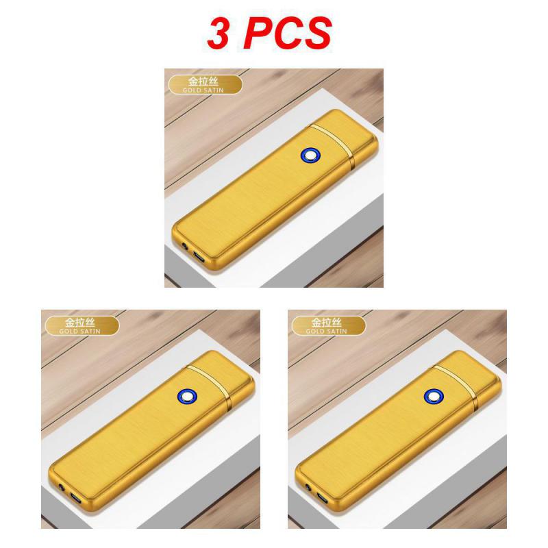 New Metal USB Rechargeable Windproof Lighter Lighter Gas Electric Butane Rechargeable Pipe Cigar Lighter Accessories