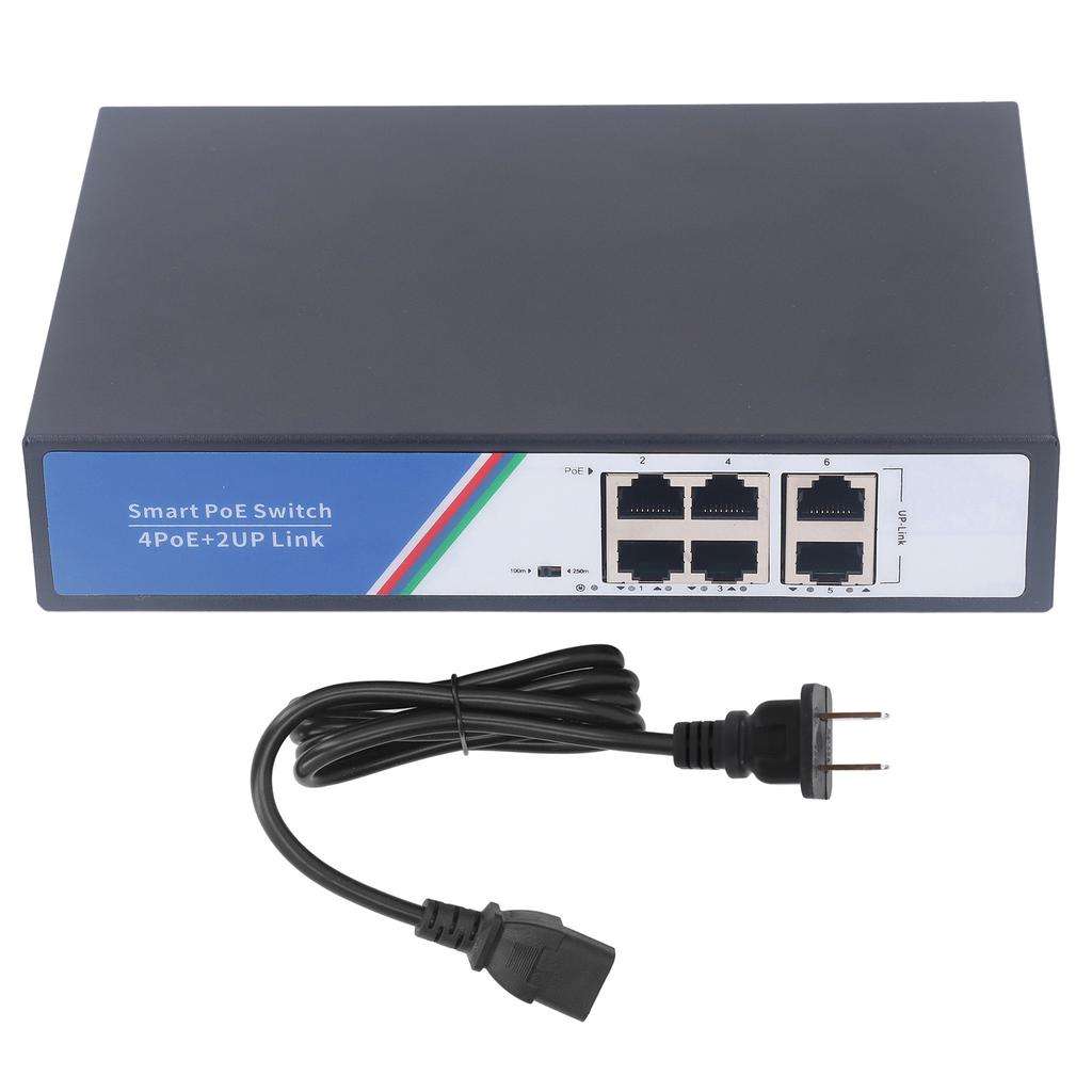 Ethernet Switch 6 Port 12Gbps Switching Capacity Switcher Netzwerk-Splitter Plug and Play 100?240V