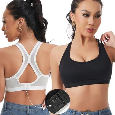 Women's Shockproof Anti-Sag Sports Bra - Hook-and-Eye, Cross-Back Yoga Vest