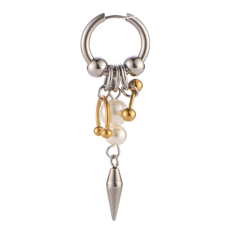 Fashion Forward Conical Pendant Earrings Ear Drop With Detailing Punk Inspired Alloy Jewelry Gift For Her