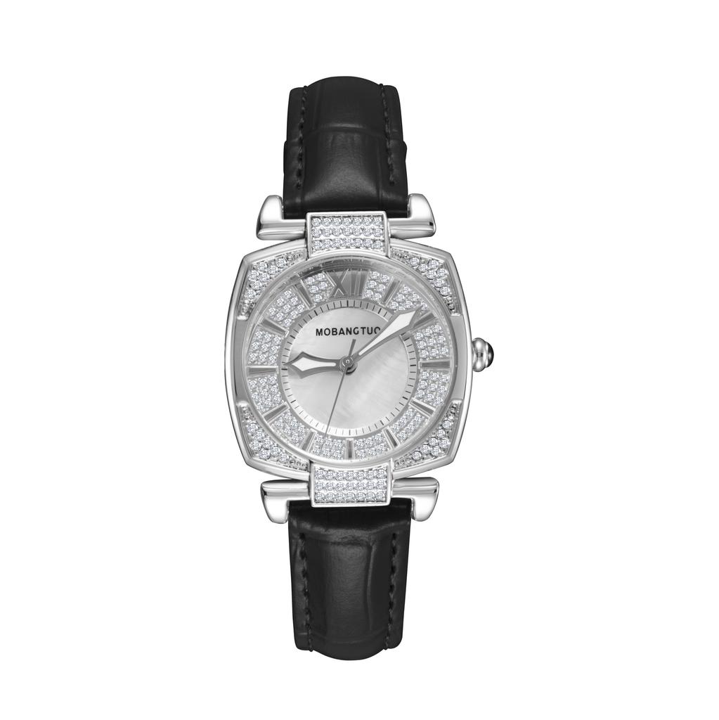 New Elegant and noble silver diamond-encrusted ladies' watch is full of stars, and the outer belt is waterproof quartz watch