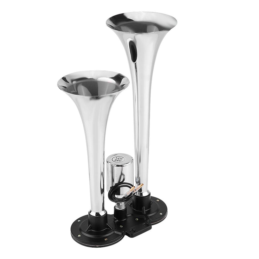 Truck Train Boat RV 150db Super Loud Dual Trumpet Air Horn Chrome